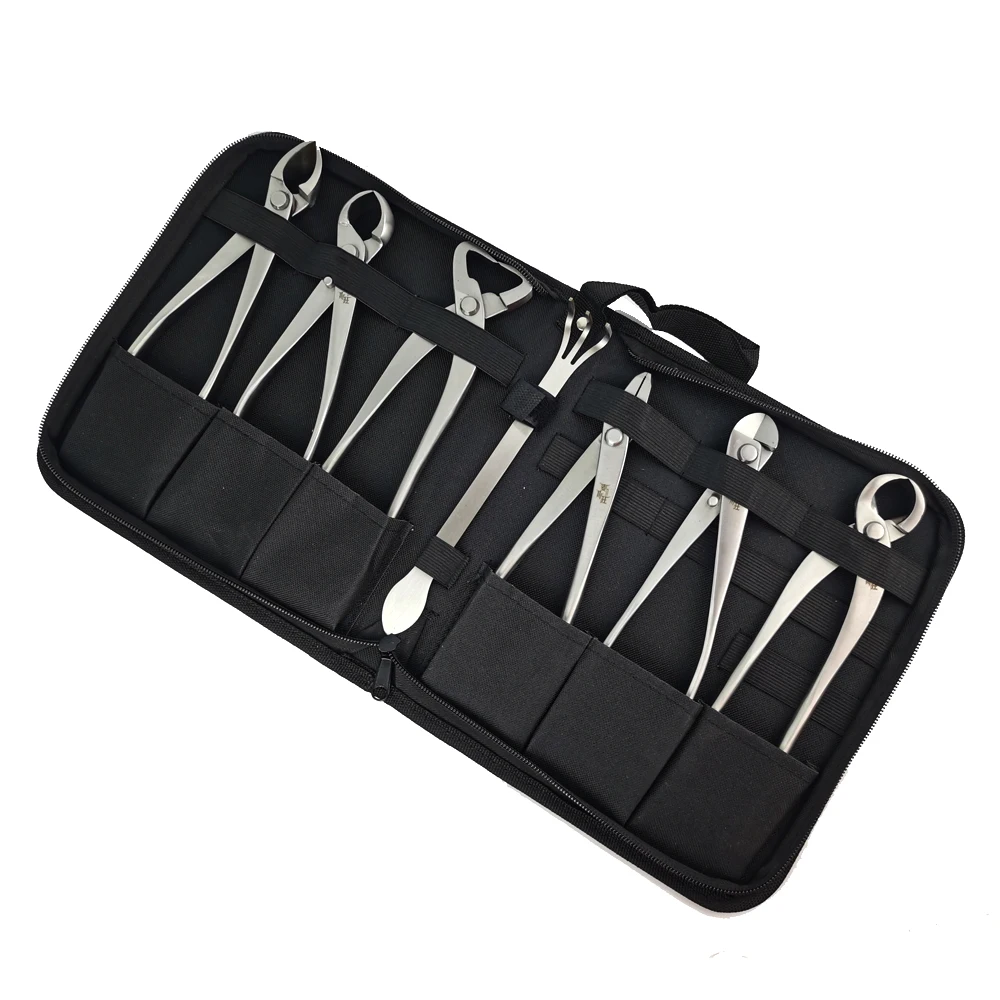 

Professional Grade 4/5/6/7PCS Bonsai tool Set Kit Stainless Steel Bonsai Scissors Knob Cutter Jin Pliers Trunk Splitter Garden