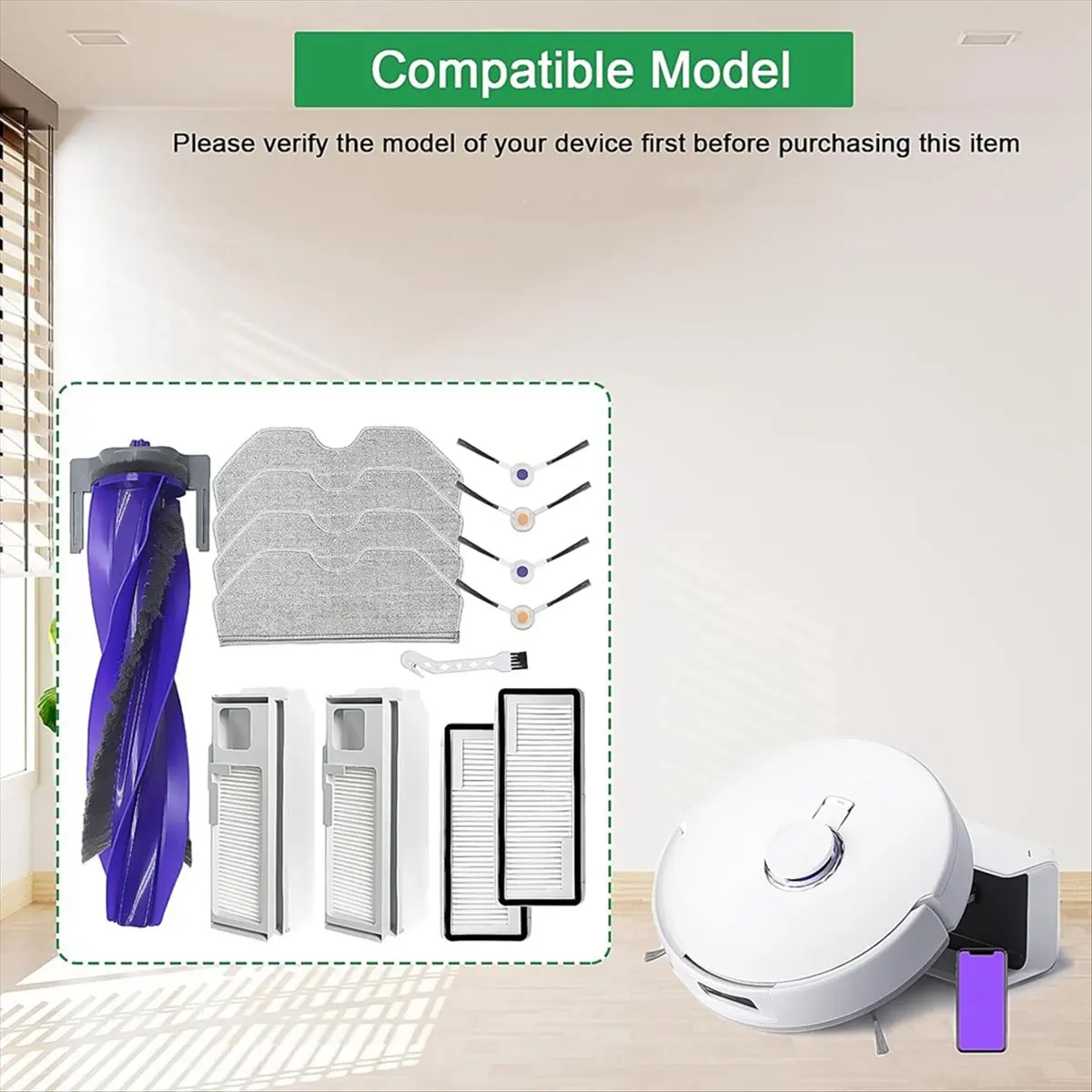 A58Z For Freo X Plus Vacuum Cleaner Main Side Brushes Hepa Filters Mop Pads Dust Bags Replacement Parts