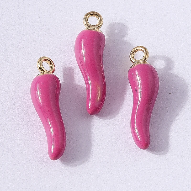 10 Stück 5x19mm süße Bonbonfarben Harz Lebensmittel Pfeffer Chili Charms Anhänger für Schmuckherstellung Tropfen Ohrringe Halsketten DIY Handwerk Geschenk – Detail 4