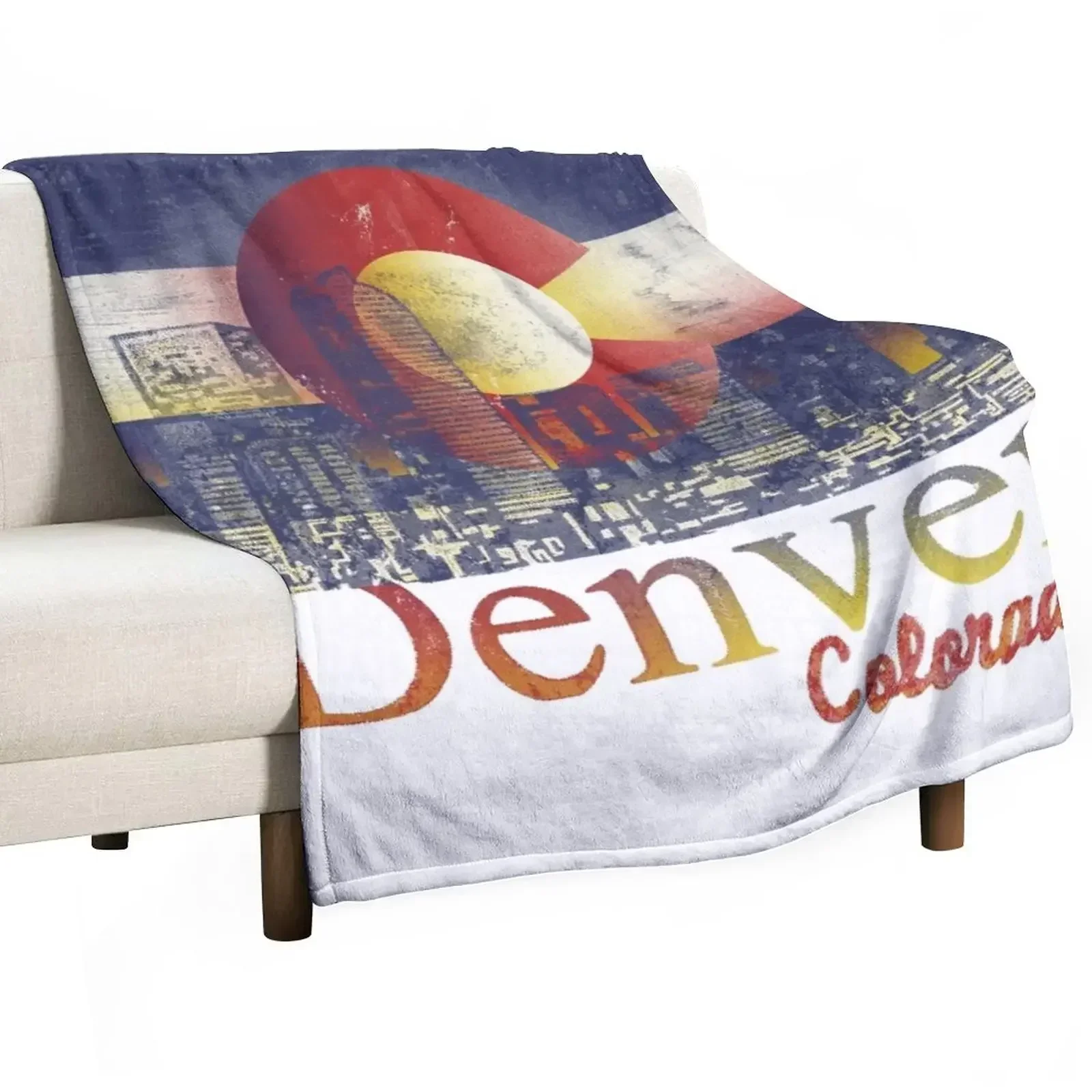 denver colorado flag Throw Blanket valentine gift ideas Large Luxury Brand Furrys Blankets