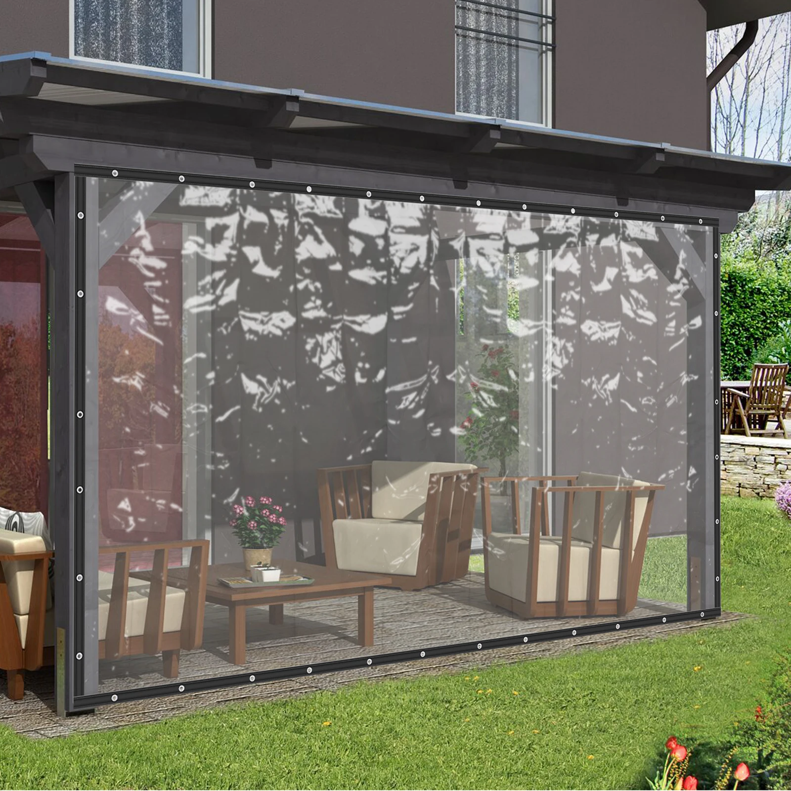 

8*20FT PVC Clear Awning Canopy Transparent Tarpaulin Rainproof Gazebo Furniture Waterproof Clear Tarp Canopy