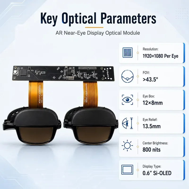 for TDO SeeYA 0.6 Inch Micro OLED Bird Bath AR Optical Engine 1920x1080 See Through Near Eye Display Module for Smart Glasses