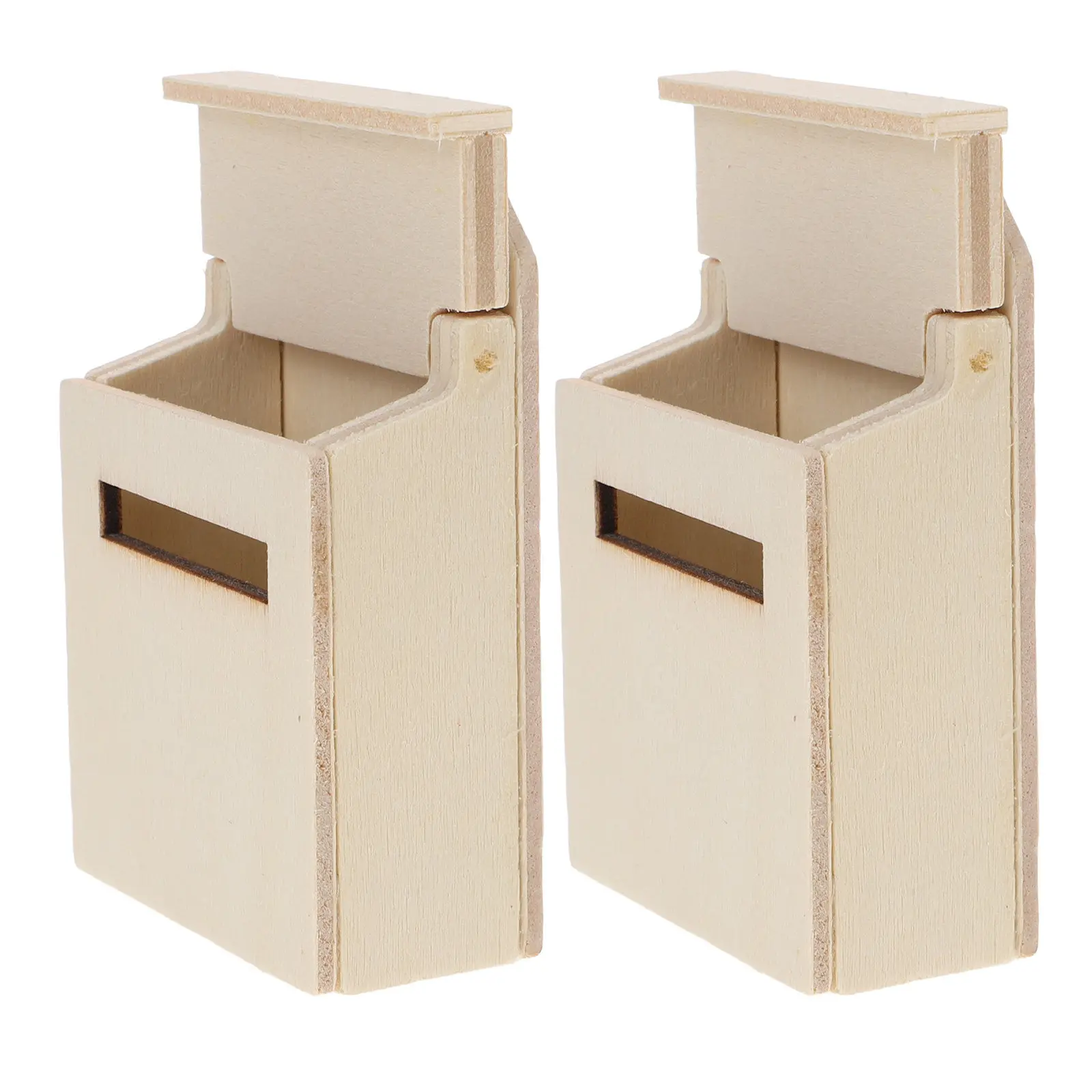 

2Pcs Premium Wood Mini Mailbox Decorative Letter Box for Mini House Layout Chic Desk Ornament Delicate Miniature Furniture