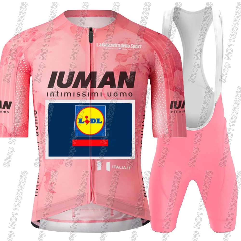 Lidl Team Cycling Jersey 2025 Set Pink Tour De Italia Italy Clothing Kit Road Bike Shirts Suit Bicycle Bib Shorts MTB Maillot