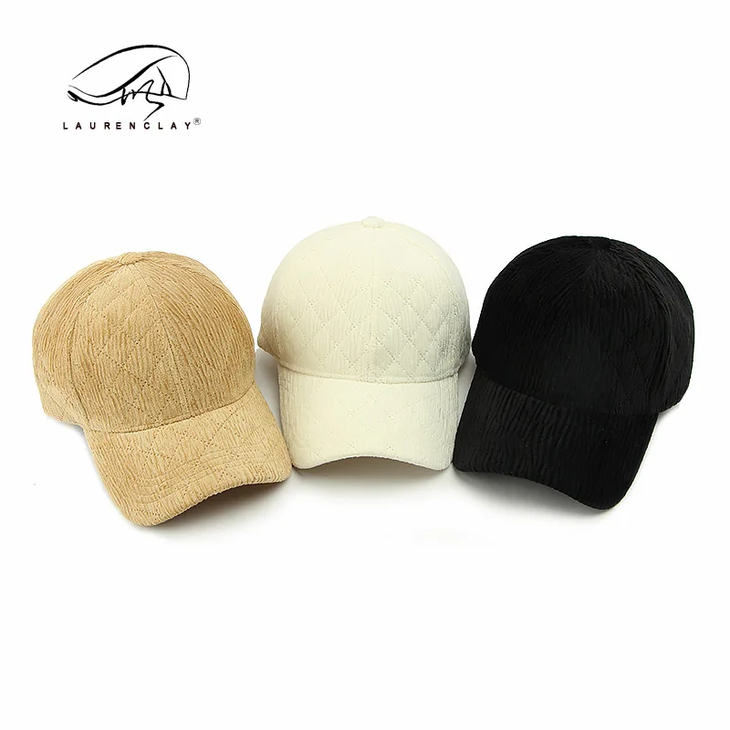 Women's Autumn And Winter New Fleece Corduroy Hard Crown Baseball Cap Women's All-match Face-looking Small Peaked Cap Fashion