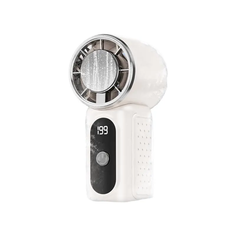 ABYN-USB Rechargeable Portable Handheld Mini Fan Ice Compress Rapid Cooling LED Display For Makeup Travel Outdoor