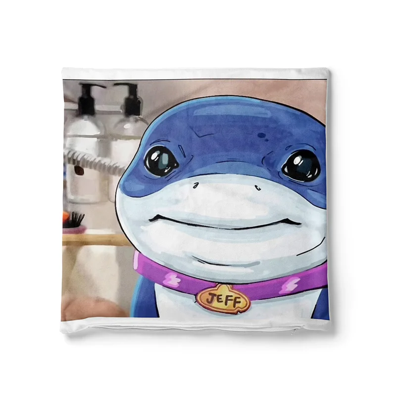 Aertemisi 18'' x 18'' Jeff the Land Shark Square Throw Pillow Cushion Covers Cases Pillowcases 45cm x 45cm