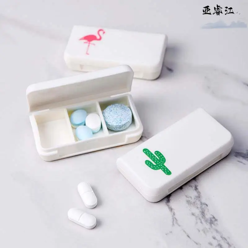 Portable  Health Box Three Grids Ultra Thin Morning And Night Medicine Box for Outing Single Individual Storage Organizer
