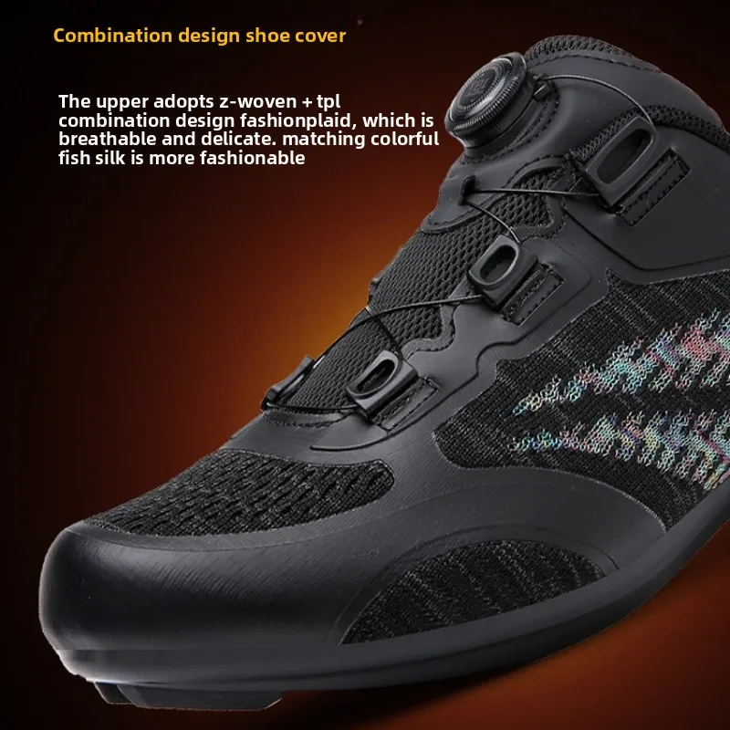 

SPD Cleats Clip Cycle Training Shoes MTB Cycling Sneakers Men Breathable Knit Self-Locking Road Bicycle Shoes for Exercise Bikes