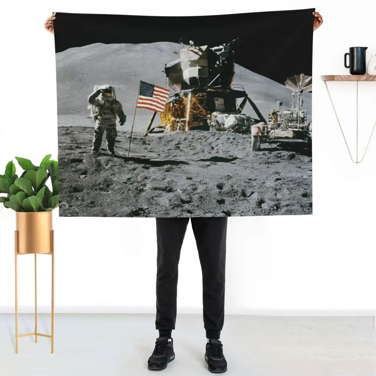 Apollo 15 Mission Photo Throw Blanket Single Winter beds Flannel Fabric Beautifuls Cute Blankets