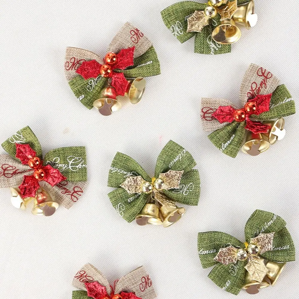 

Mini Christmas Bow Bell Christmas Tree Hanging Decor Christmas Decorations Reusable Wear-resistant Bowknot Ornament Present Bow