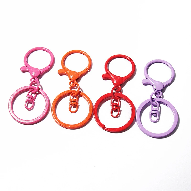 Color Lobster Clasp Big Spring Clasps Hooks With Open Rings Key Hook Keyrings For Jewelry Making DIY Keychain Accessories