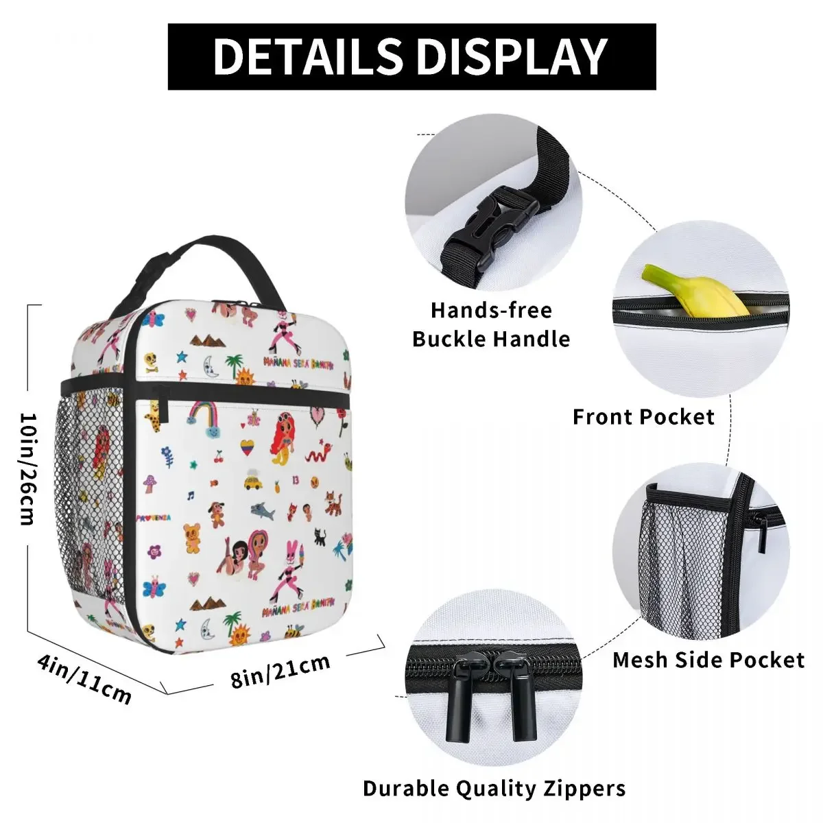 Manana Sera Bonito Karol G Merch Insulated Lunch Bags For Travel Bichota Food Box Portable Thermal Cooler Lunch Box