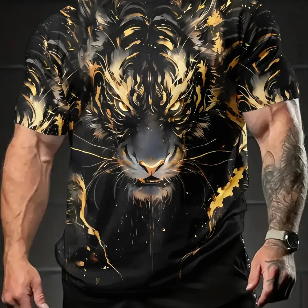 

Summer Daily Wear 3D Prints Crew Neck Graphic T-shirt - Men's Trendy Casual Fashionable Comfortable Versatile Casual Shopping