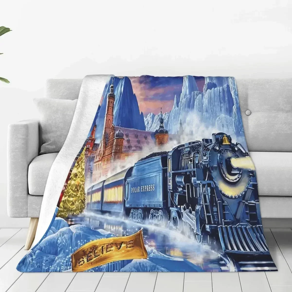 Polar Express Christmas Holiday Throw Throw Blanket Retro Warm Bedroom Multi Style soft blankets thick blanket for winter
