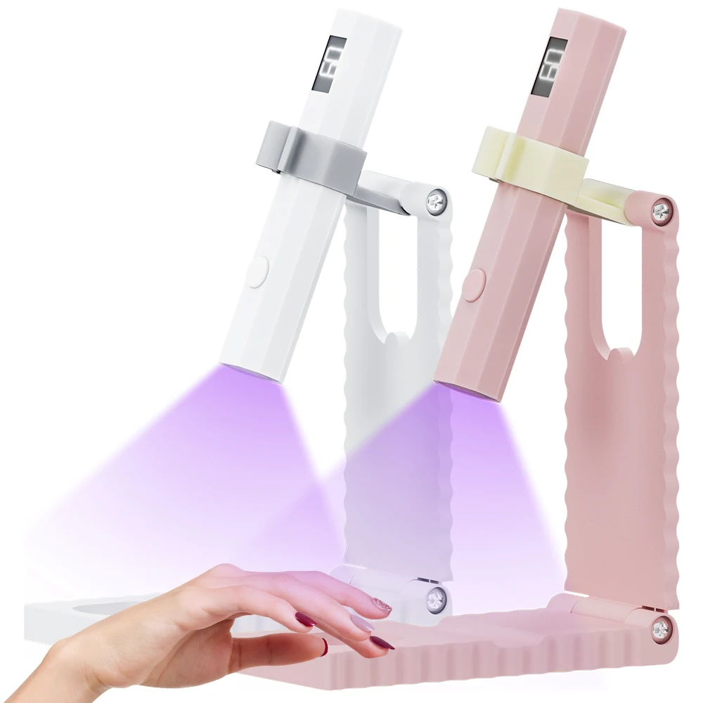 ضوء الأشعة فوق البنفسجية المحمول لأظافر الجل مع مؤقت ومؤشر وحامل قابل للتعديل، مصباح أظافر LED صغير قابل لإعادة الشحن معالجة سريعة للغراء #1