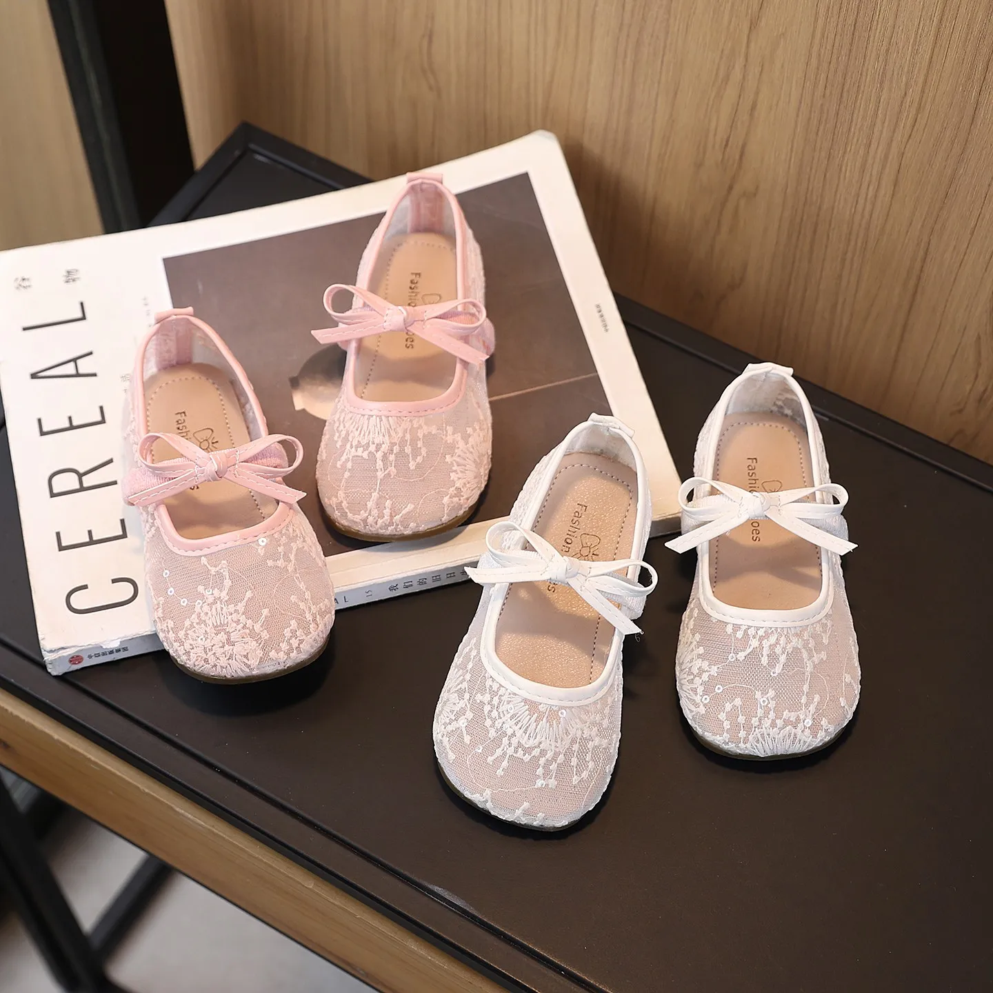 

Kids'Casual Shoes Low-Cut Shoes Mesh Spring Shoes For Girls Slip-On Anti-slip Breathable Soft Bottom Beige Pink Shoes Size 21-35