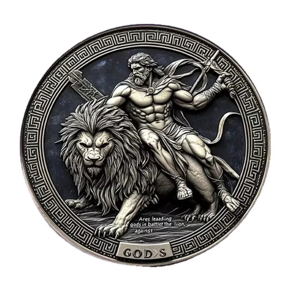 Retro Power and Glory Ancient Greek War God Ares Brooch Stainless Steel Flat Dropper Pin Clothes Backpacks Decorative Accessory