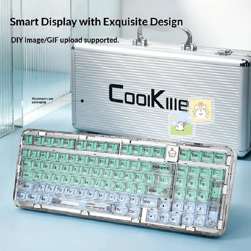 NEW Coolkiller CK98 Ultra 97 Key Transparent Tri Mode Mechanical Keyboard Gasket Hot Swap Custom RGB 2026 New