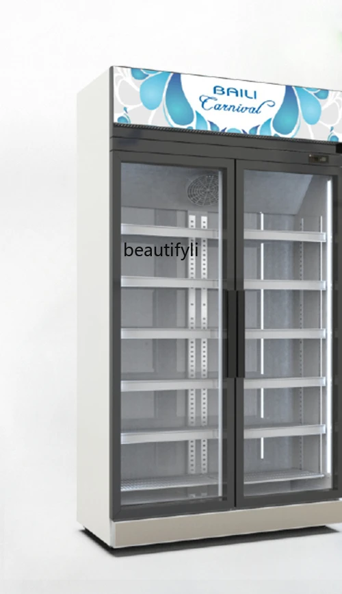 Frozen display cabinet Freezer Commercial glass frozen ice cream cabinet Air-cooled frost-free refrigerator  vertical freezer