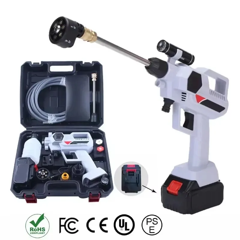 Car Wash Gun Lithium Battery Cordless Car Washer Wireless Portable Car Pressure Washer Machine