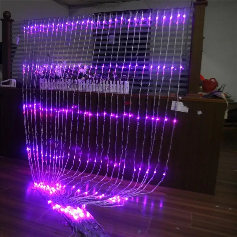 

3 x 3M 336LED Christmas Wedding Party Background Holiday Running Waterfall Water Flow Curtain LED Light String Waterproof