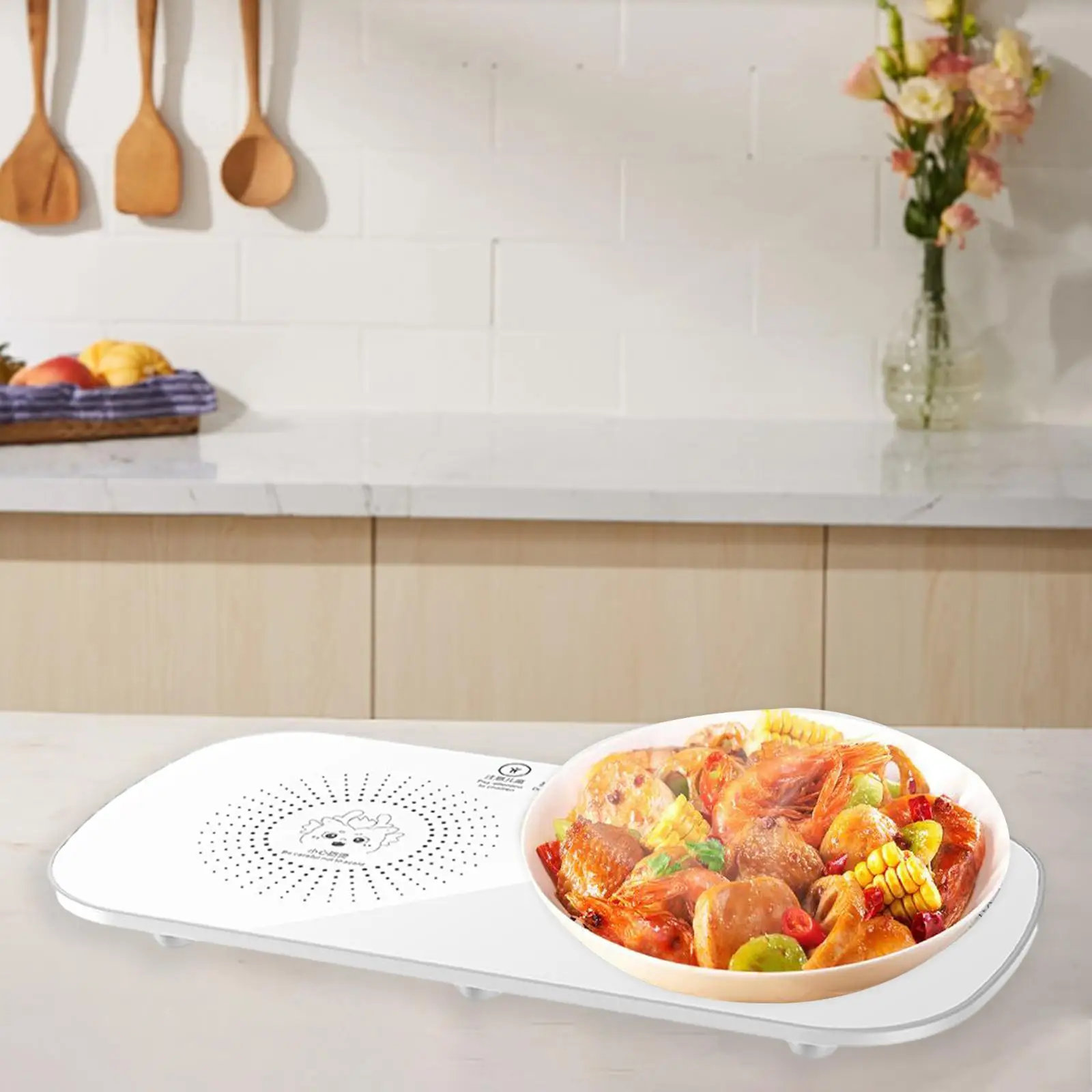 Electric Food Warming Tray Family Size Glass Top Food Warmer Multifunctional for Catering Parties Events Housewarming Restaurant