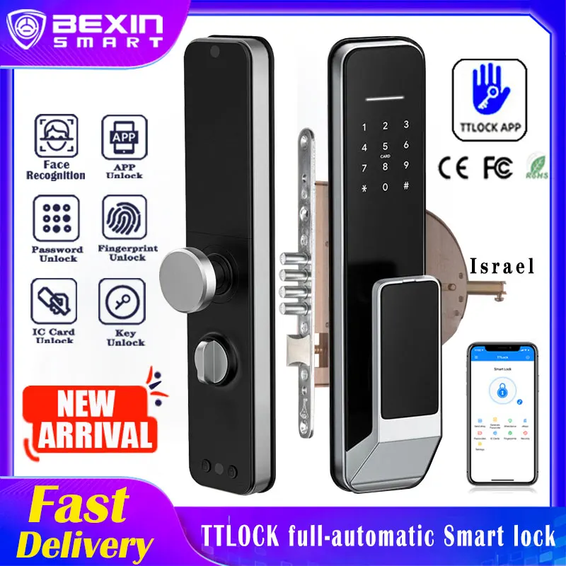 Full automatic TTLOCK APP Smart door lock fingerprint password outdoor waterproof 6068 smart door lock Israel Access