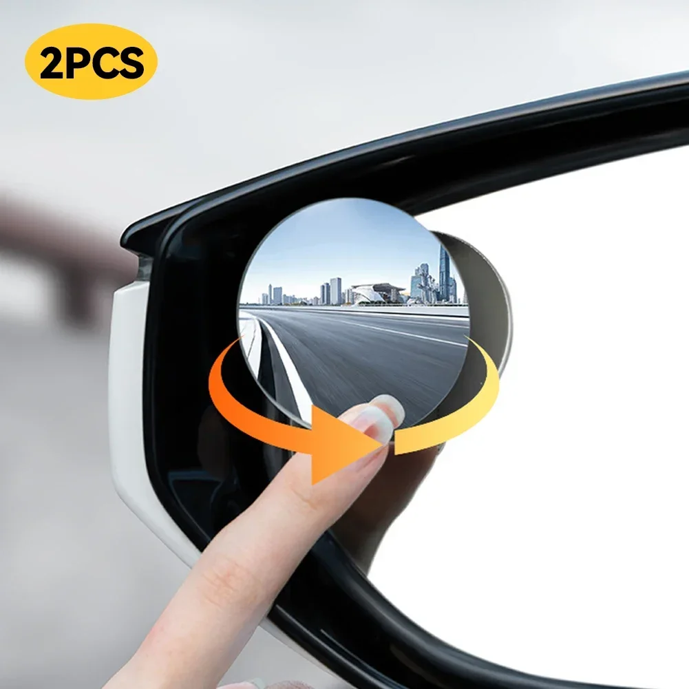 Car 360-degree Wide Angle Adjustable Rotation Round Convex Mirror Vehicle Rearview Auxiliary Blind Spot Mirrors Car Accessories