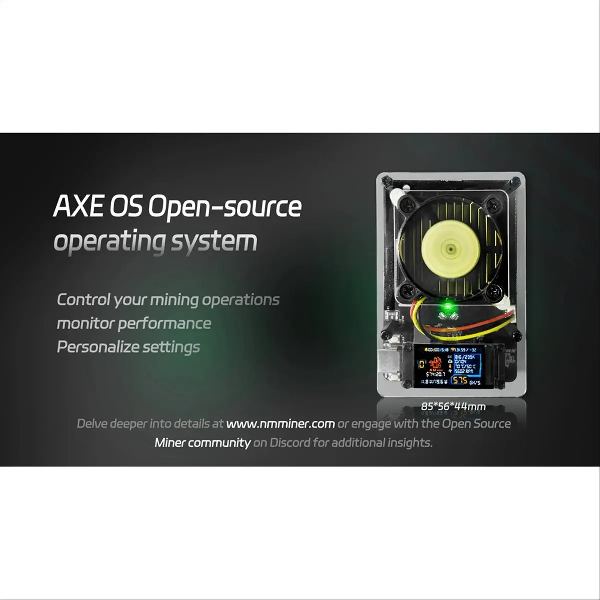 A93P NMAxe for BTC Miner Solo Lottery Miner BM1366 ASIC Chip 500G-550Gh/S with Support USB 30W-PD EU Plug