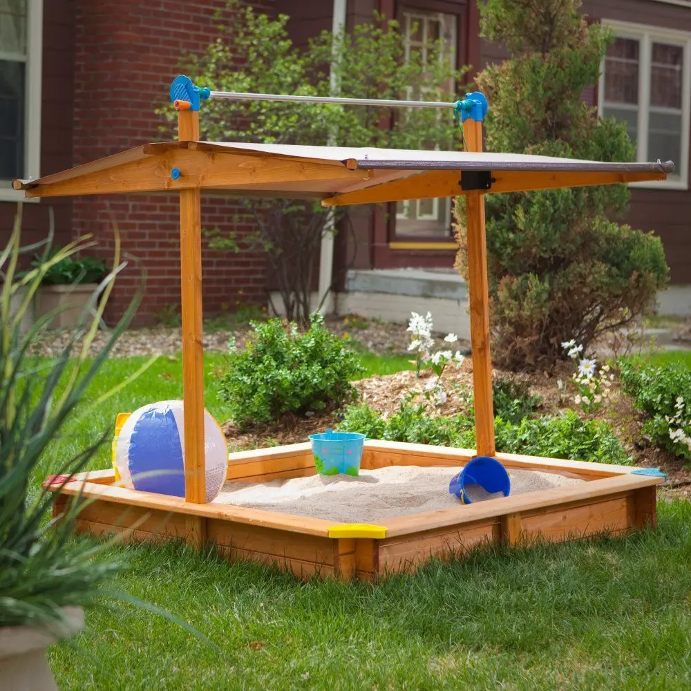 

Childrens 4.67 ft. Square Sandbox with Cover