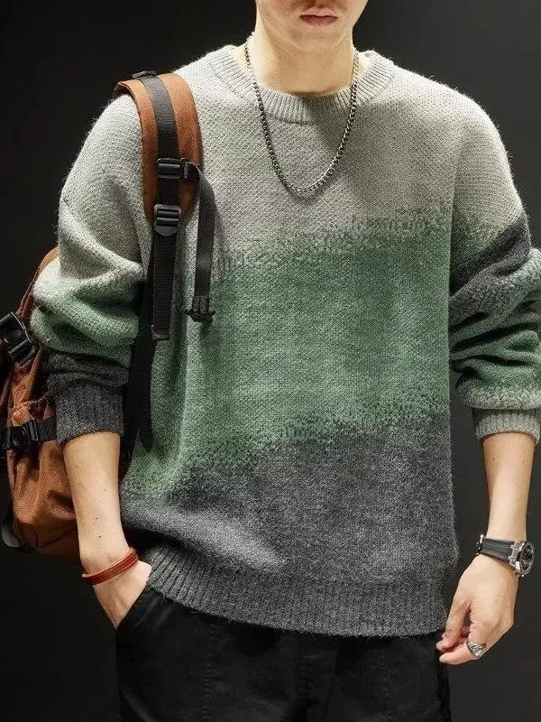 

Мужской вязаный свитер Sli round Ne, модный базовый слой, осень-зима, Новое поступление, модный топ из 2 предметов для молодежи