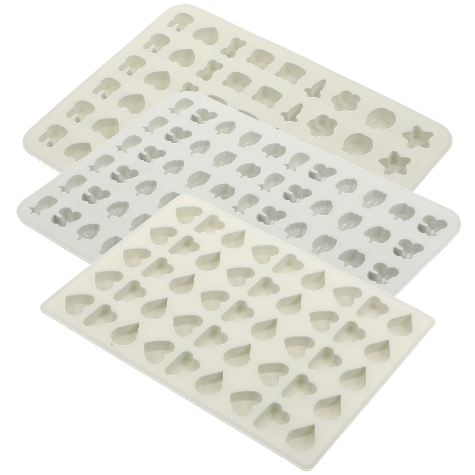 

3pcs Silicone Fondant Mold Cartoon Shaped Heat Resistant Baking Chocolate Cookie Cake Decoration Fruit Animal Themed Candy Molds