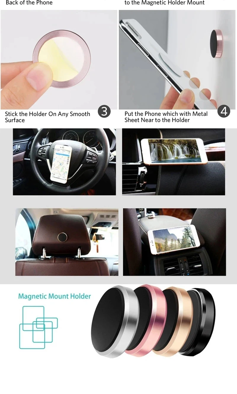 1/2 Stück Magnetische Handyhalterung fürs Auto Universelle Magnetische Halterung zum Aufkleben auf Armaturenbrett oder Wand für iPhone, Samsung, Xiaomi – Detail 13