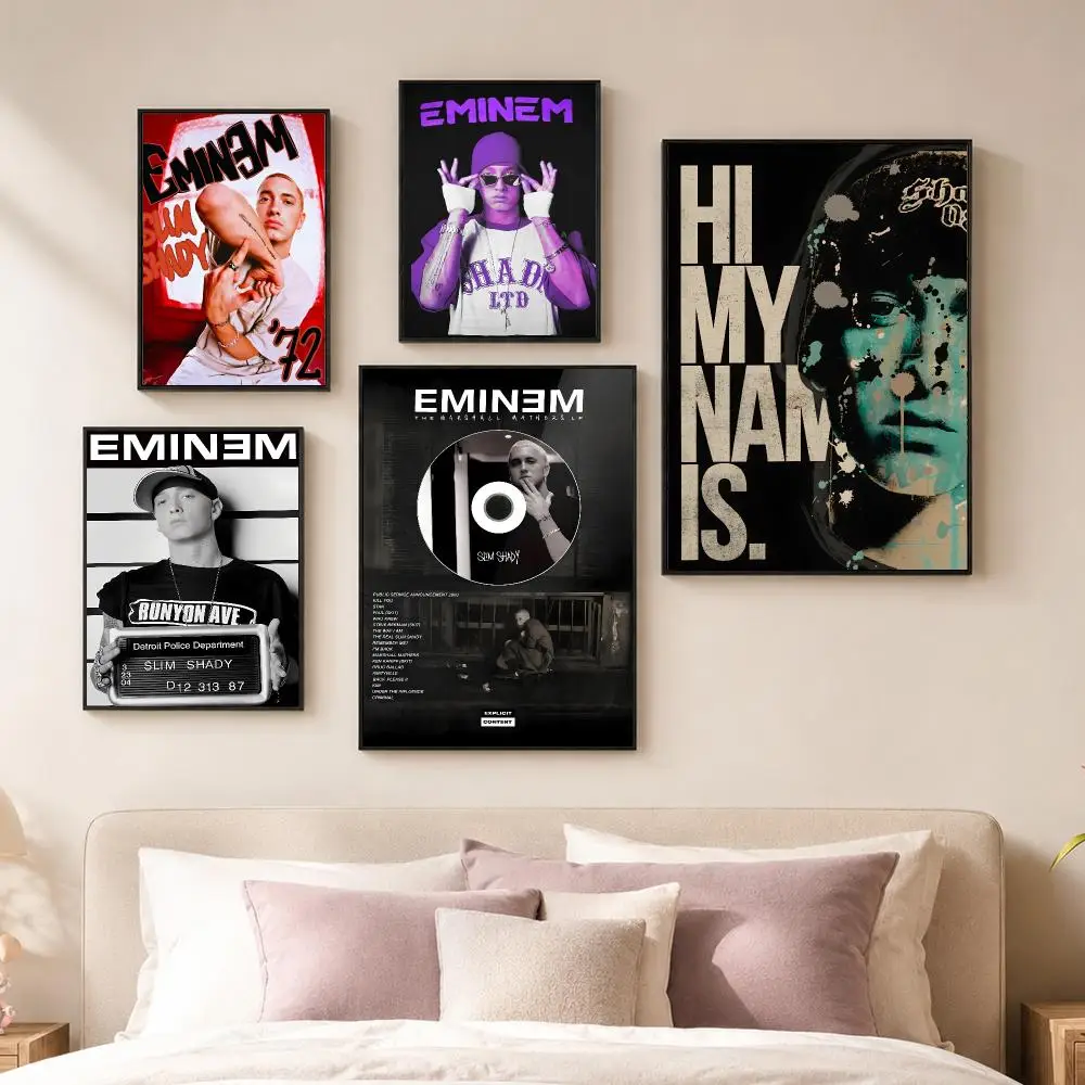 Rapper E-Eminem Album Cover Poster Vintage PP Paper Wall Art Home Decor Print for Bedroom Living Room Aesthetic Gift