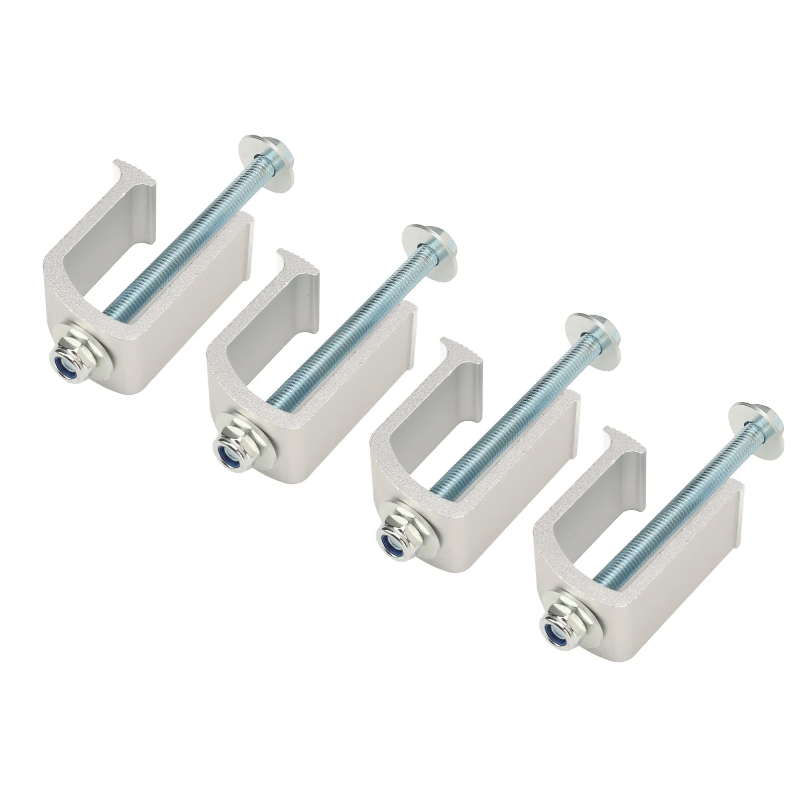 4 Sets Truck Tool Box Clamp Rust Proof Aluminum Long Durability Tie Down Clamp for Vehicles Silver