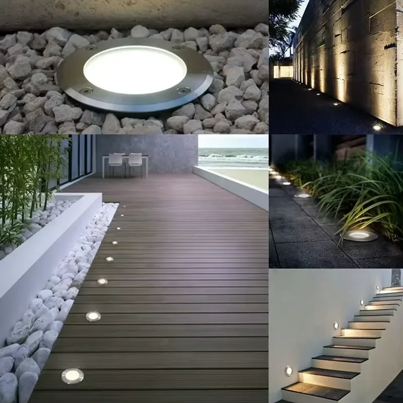 High Lumen 3W 6W 12W Uplight Recessed Outdoor Inground Garden Lamp IP67 COB for 30 45 60 Degree Adjustable Stainless Steel