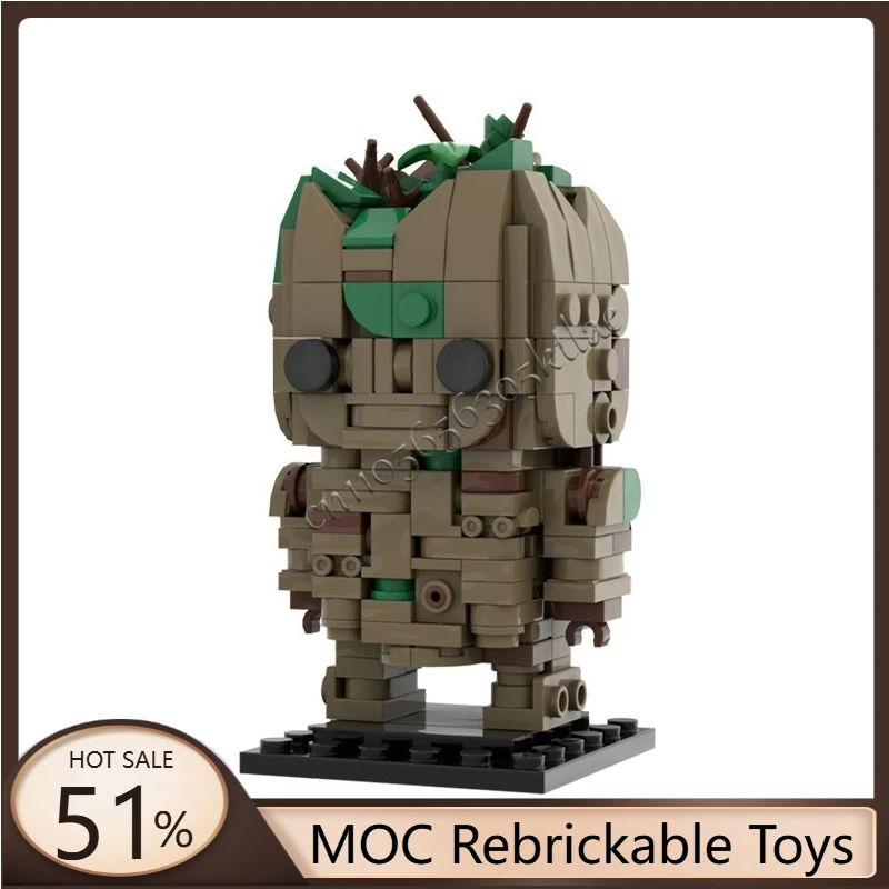

278 деталей MOC, знаменитый персонаж фильма, дерево, человек, Brickheadz, модель строительного блока для детей, сборная игрушка-дисплей, популярный подарок