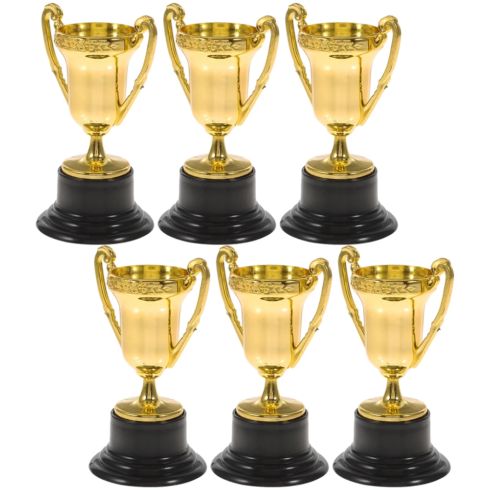 

6 Pcs Mini Trophy Toy Toys Game Prizes Participation Set Fake Funny Awards Trophies Plastic Little Child