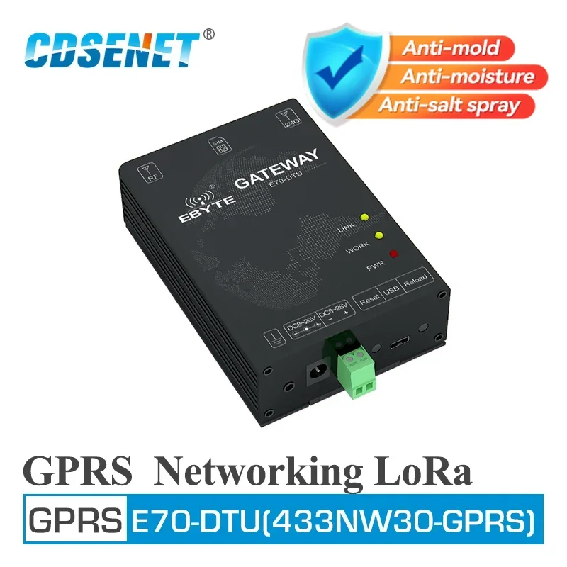 433MHz GPRS Networking Wireless Modem CDENET E70-DTU(433NW30-GPRS) Coordinator Terminal 30dBm Long Range Transceiver sub-G
