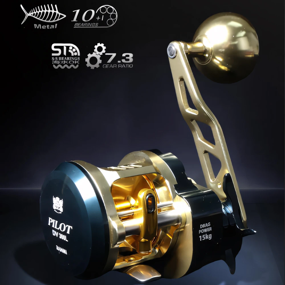 Carrete Slow Jigging RANMI PILOT DV300 para trolling y barco agua salada - imagen 2
