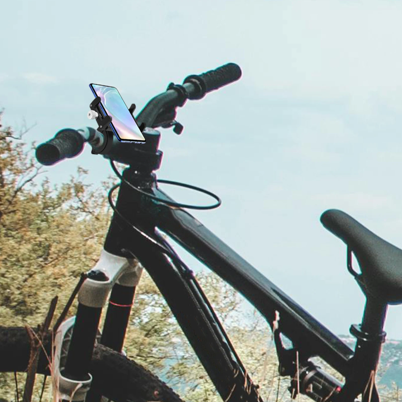 

Adjustable Bike Holder Mount Handlebar Reusable Motorcycle Cellphone Stand Hands-Free Cycling Phone Rack Secure Strap Durable