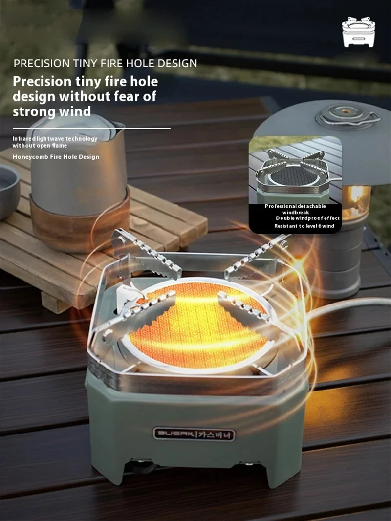 Lohascamping 4000 واط في الهواء الطلق الحفاظ على الطاقة بالأشعة تحت الحمراء عالية الطاقة النارية التخييم سبليت نوع فرن يندبروف موقد #6