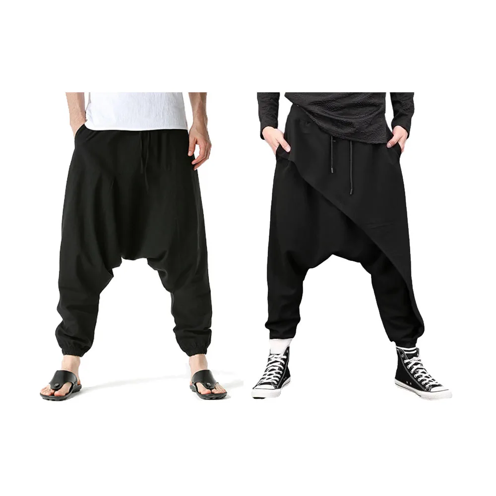 Men Cosplay Hanging Crotch Harlan Pants Costume Outfits Halloween Carnival Suit Spring Loose Harlan Pants