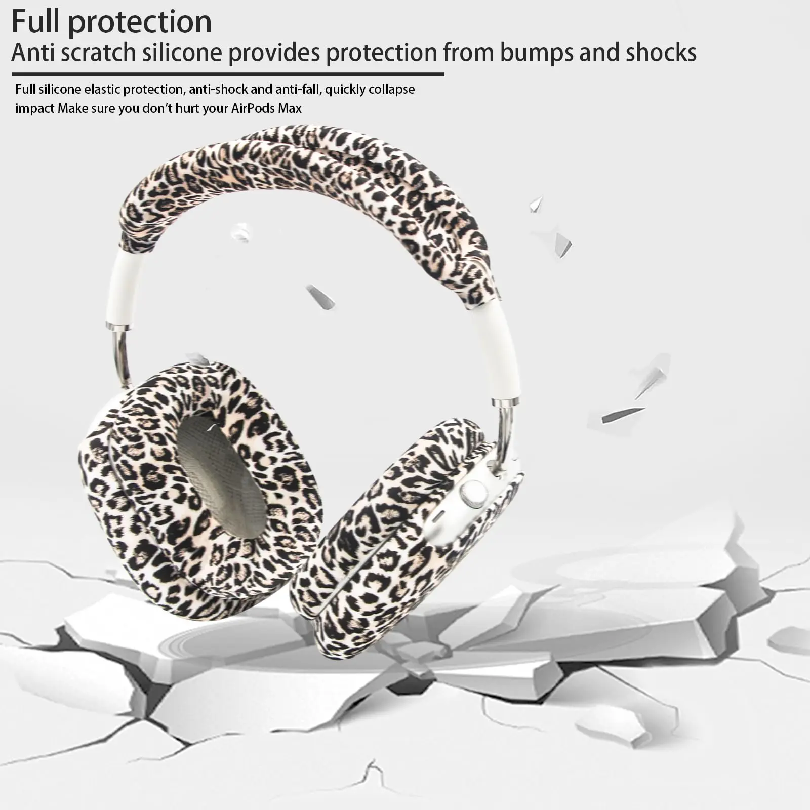 Leopard print silicone protective cover for airpods apple max headphone cover 4 in 1 kits case for air pods max 2020 cases cover