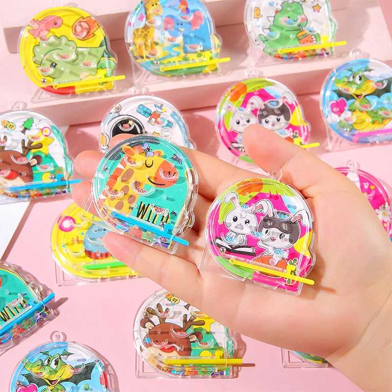 15Pcs Cartoon Animal Pin Ball Maze Puzzle Game Educational Toys for Kids Birthday Party Favors School Gifts Pinata Goodie Bag