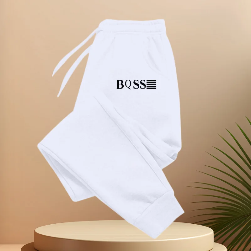 

Спортивные и повседневные брюки унисекс для бега с эластичным поясом и шнурком - удобные, с простым принтом.