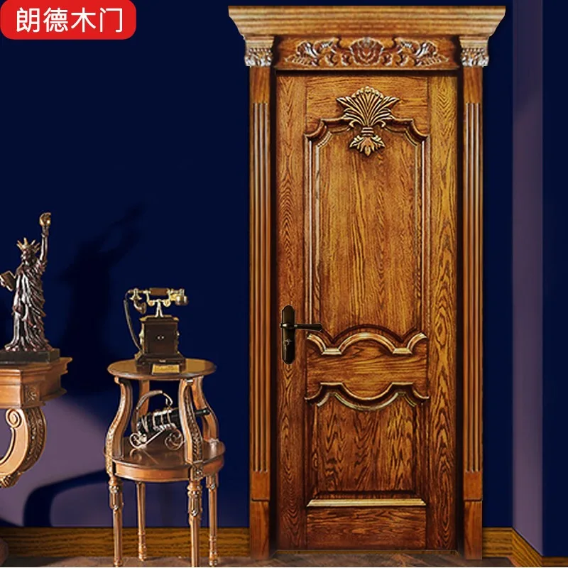 American retro interior suite bedroom European open paint installation custom casement multi-layer knuckle solid wood door