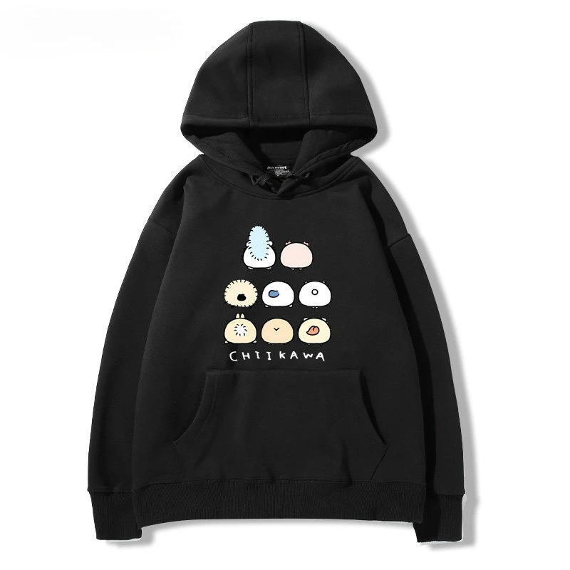 Chiikawa, Jiikawa Collaboration, Usaqi Small Eight Butt Hooded Sweatshirt, Men's and Women's Autumn and Winter Cute Clothing