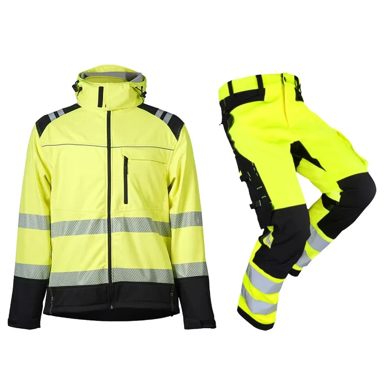 Hivis Working Cloths Security Uniforms Workwear Softshell Jacket Work Pants for Men